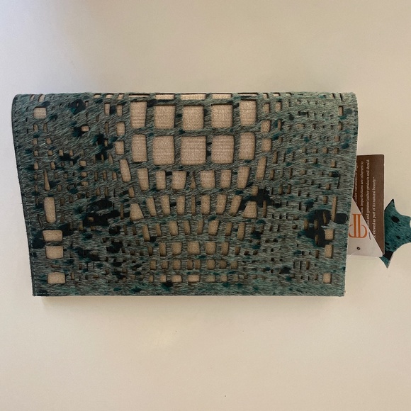 Piper collection Laser cut leather/calf hair clutch - Picture 1 of 3